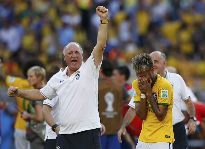 Brazil's coach Luiz Felipe Scolari and Brazil's Neymar celebrate after the penalty shootout during the 2014 World Cup round of 16 game between Brazil and Chile at the Mineirao stadium in Belo Horizonte June 29, 2014.u00c2u00a0u00e2u20acu201d Reuters pic