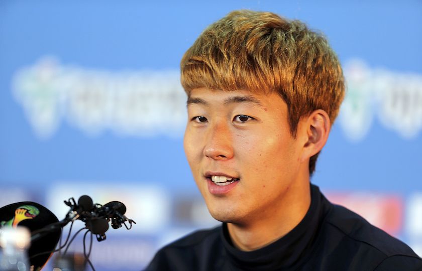 South Koreau00e2u20acu2122s Son Heung-min speaks during a news conference before the teamu00e2u20acu2122s training session in Foz do Iguacu, June 23, 2014. u00e2u20acu201d Reuters pic
