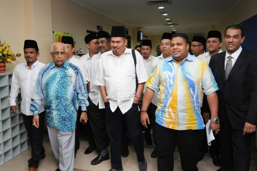 The umno members arriving at the court for their charges, June 19, 2014. Picture by K.E. Ooi