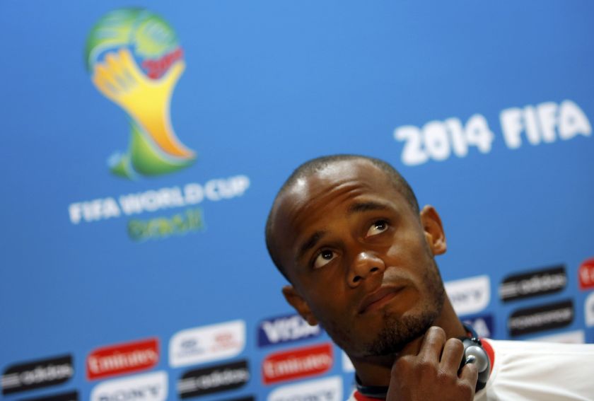 Belgium's national football player Vincent Kompany attends a news conference before a training session at Mineirao stadium in Belo Horizonte June 16, 2014. u00e2u20acu2022 Reuters pic