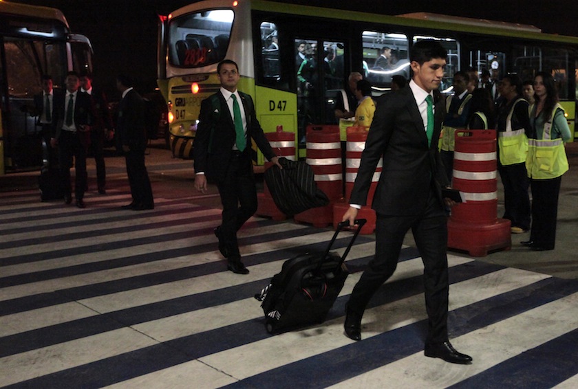 Mexico's national team players arrive at the Guarulhos airport ahead of the 2014 World Cup in Sao Paulo June 7, 2014.u00c2u00a0u00e2u20acu201du00c2u00a0Reuters pic