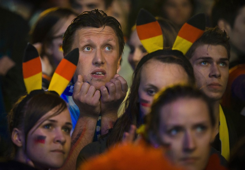 People watch Germany play against Algeria during their 2014 World Cup round of 16 game, at the Fanmeile public viewing arena in Berlin July 1, 2014. u00e2u20acu201du00c2u00a0Reuters pic
