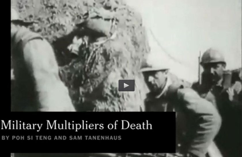 A videograb of the military multipliers of death in World War 1. u00e2u20acu2022 NYT pic