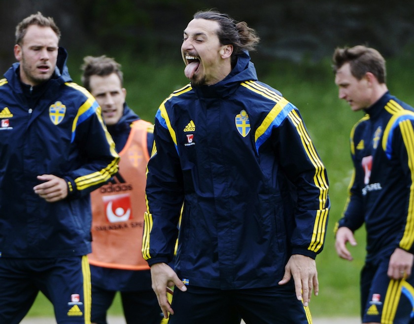 Sweden's national team player Zlatan Ibrahimovic reacts during a team training at the Karlberg training centre in Stockholm May 27, 2014.u00c2u00a0u00e2u20acu201du00c2u00a0Reuters pic
