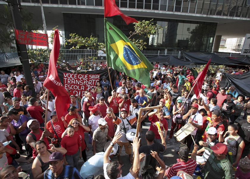 Members of Brazil's Homeless Workers' Movement (MTST) protest against the 2014 World Cup, in Sao Paulo, July 3, 2014. u00e2u20acu201d Reuters pic