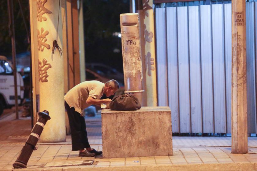 A homeless man at the Pertiwi soup kitchen. u00e2u20acu201d Picture by Choo Choy May