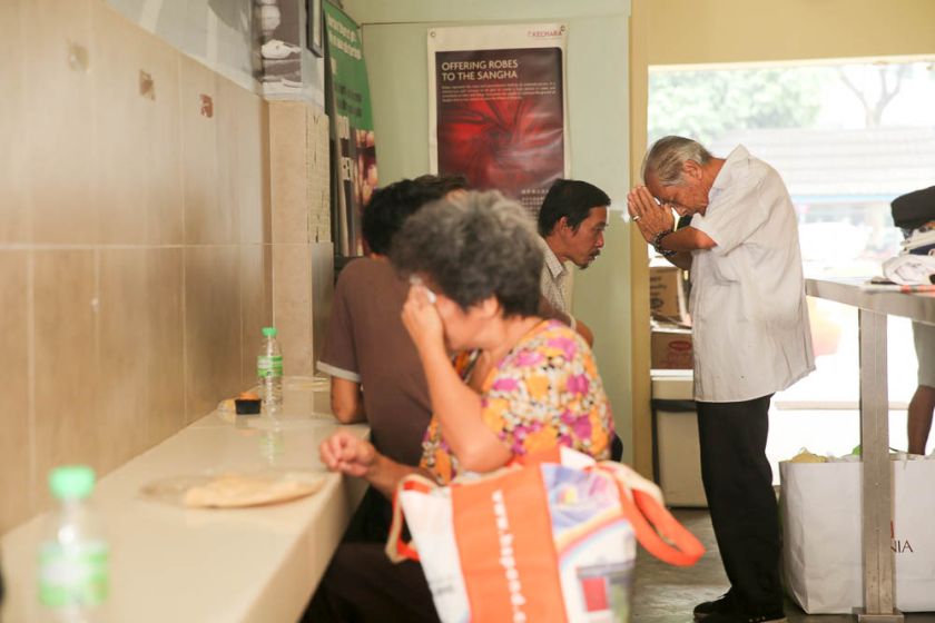 Street people in the Kechara soup kitchen, June 24, 2014. u00e2u20acu201d Picture by Choo Choy May