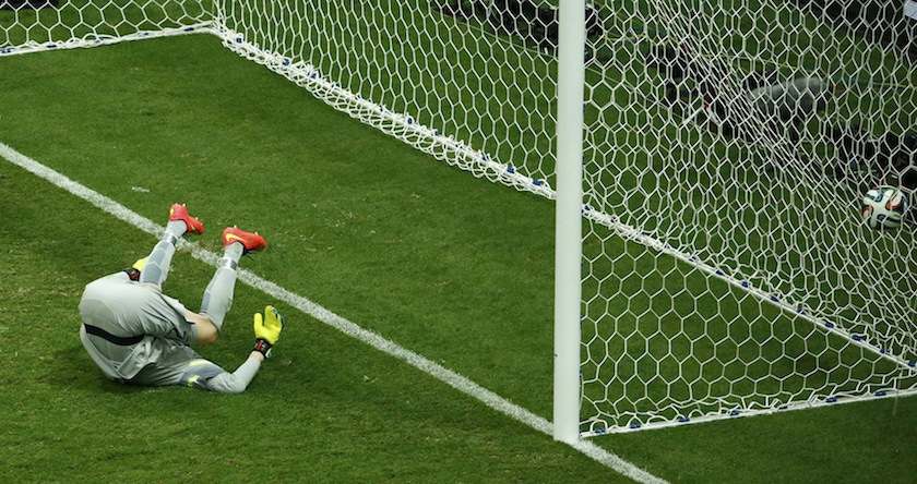 Brazil's goalkeeper Julio Cesar fails to save a shot from Georginio Wijnaldum of the Netherlands during their 2014 World Cup third-place playoff at the Brasilia national stadium in Brasilia July 13, 2014.u00c2u00a0u00e2u20acu201d Reuters pic