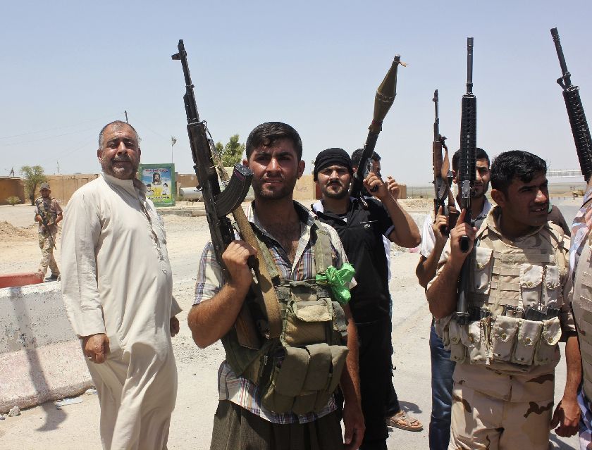 Tribal fighters in the Hamrin mountains of Iraq, July 2, 2014, in an intensive security deployment Reuters