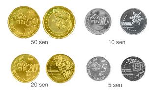 Malaysian coins 3rd series Bankk Negara introduced 2012