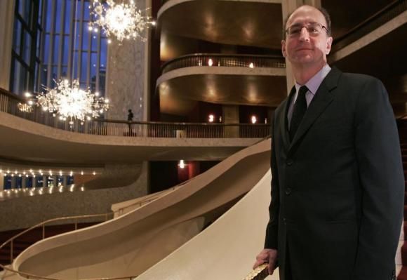 Peter Gelb, the new general manager of Lincoln Center's Metropolitan Opera, poses in the lobby of the opera house in New York February 13, 2006 Reuters