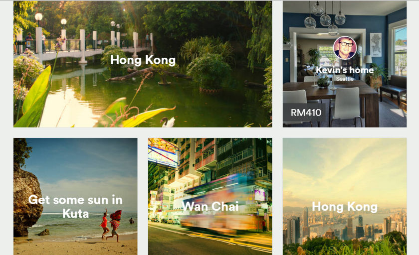 A screen shot of the Airbnb website