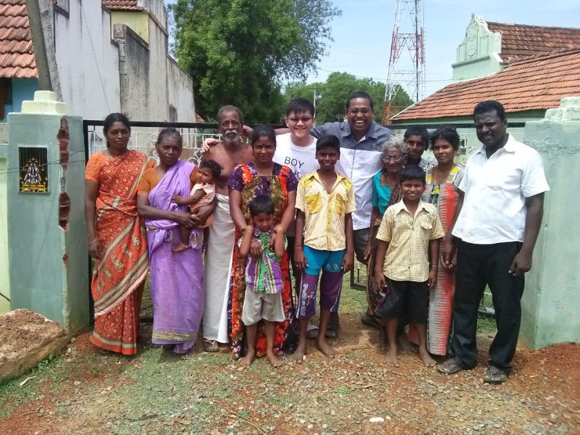 The Alangudi clan, my mom's brother Panchanathan's family. Spot my grandma. There are four more acres behind the house, good for a few away pitches for my pub team. — Picture by Praba Ganesan