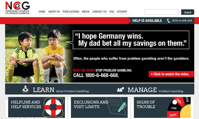 The offending ad about problem gambling was widely panned by netizens. u00e2u20acu201d Screenshot of the National Council on Problem Gambling Singapore