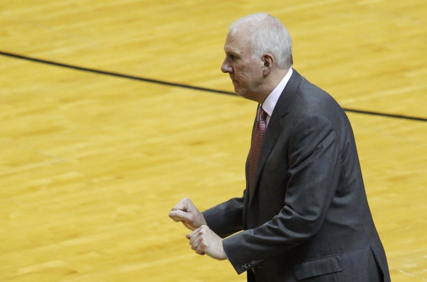 San Antonio Spurs' coach Gregg Popovich directs the team against the Miami Heat during the third quarter in Game 3 of their NBA Finals basketball series in Miami, Florida, June 10, 2014. u00e2u20acu201d Reuters pic