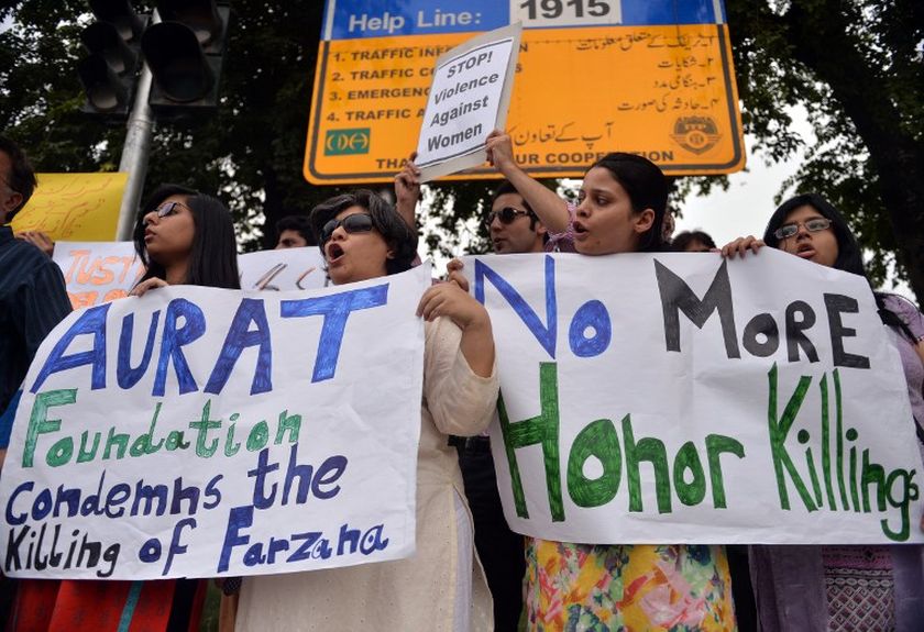 Pakistani human rights activists in Islamabad protesting against 'honour killing' on May 29, 2014. u00e2u20acu201d AFP pic 