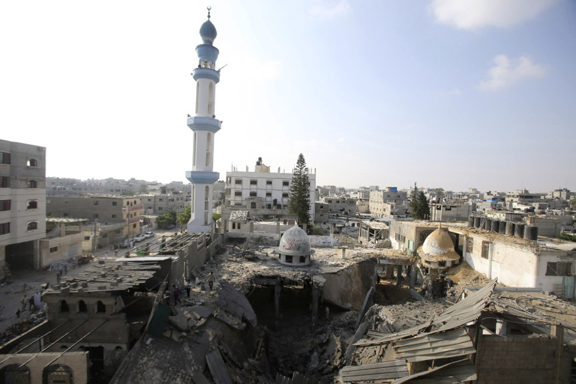 A general view of the remains of a mosque, which police said was hit in an Israeli air strike, is seen in Rafah in the southern Gaza Strip July 22, 2014. u00e2u20acu201d Reuters pic