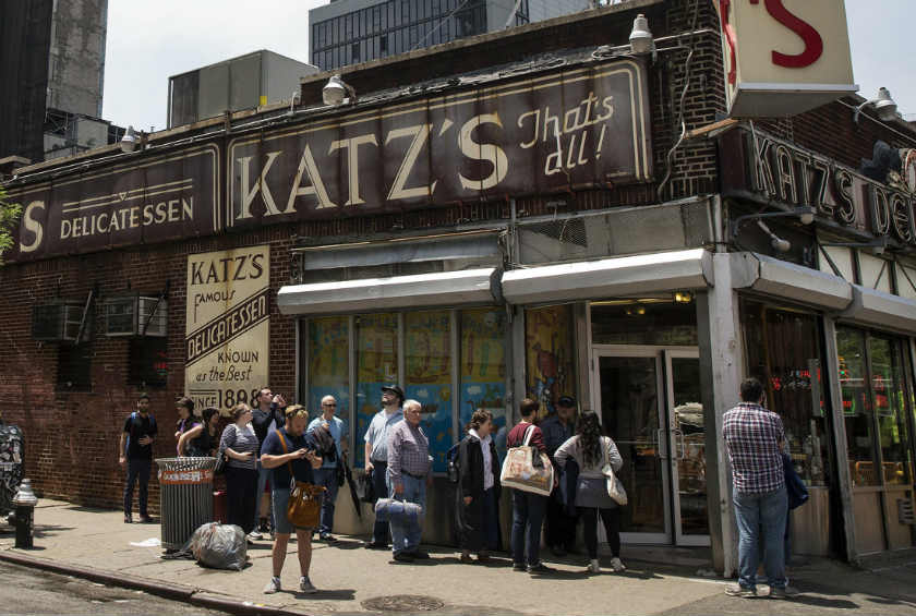 People stand in line at Katz's Delicatessen, the famous deli founded in 1888, in New York's lower East Side in this photo taken June 13, 2014. u00e2u20acu201d Reuters pic