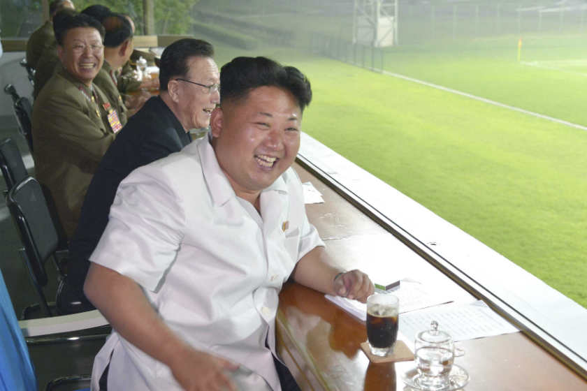 North Korean leader Kim Jong Un watches a match played by the North Korean men's national soccer team in this undated photo released by KCNA in Pyongyang. u00e2u20acu201d Reuters pic