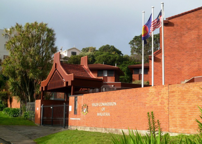 File picture shows the Malaysian High Commission building in Wellington, New Zealand. 