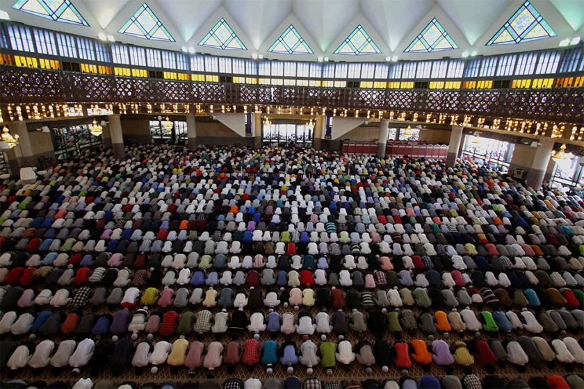 Muslims performing Friday prayers at the National Mosque in Kuala Lumpur, July 4, 2014. u00e2u20acu201d Picture by Yusof Mat Isa
