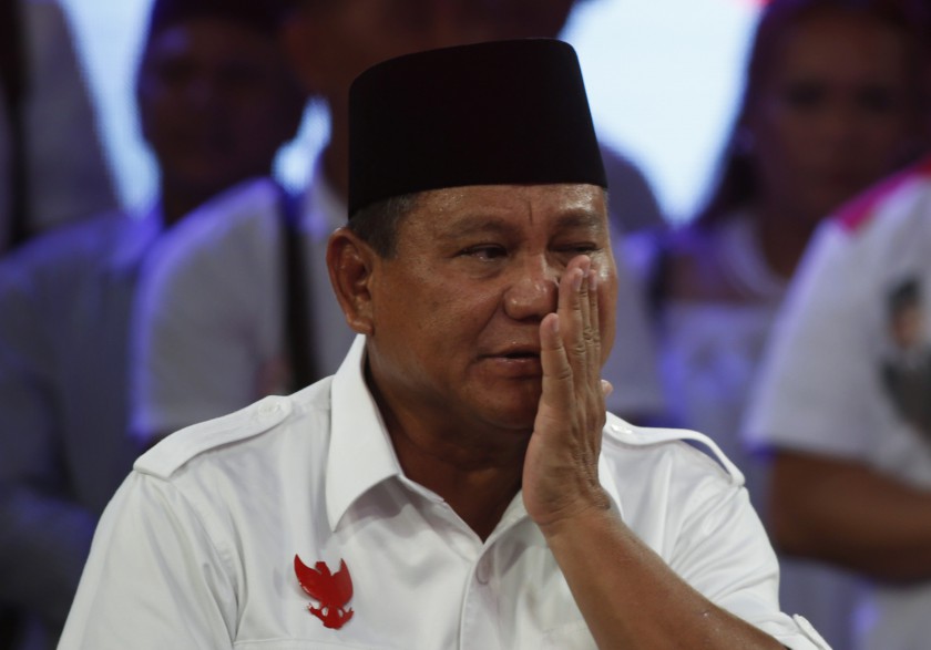 Indonesian presidential candidate Prabowo Subianto reacts during a TV appearance in Jakarta July 9, 2014. u00e2u20acu201d Reuters pic