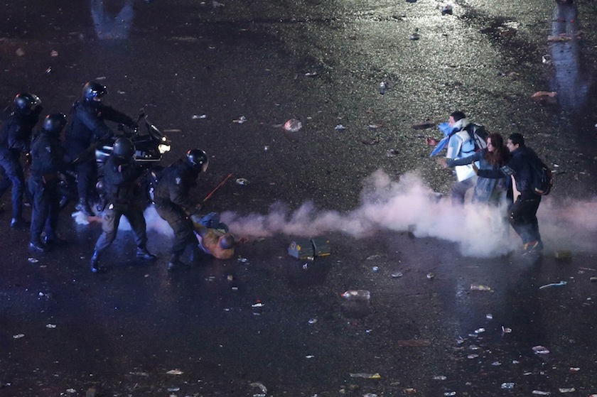 Argentina's fans clash with riot police after Argentina lost to Germany in their 2014 World Cup final match in Brazil, at a public square viewing area in Buenos Aires, July 14 2014.u00c2u00a0u00e2u20acu201d Reuters pic