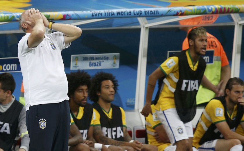 Brazil's coach Luiz Felipe Scolari reacts as his team plays against the Netherlands during their 2014 World Cup third-place playoff at the Brasilia national stadium in Brasilia July 13, 2014.u00c2u00a0u00e2u20acu201d Reuters pic