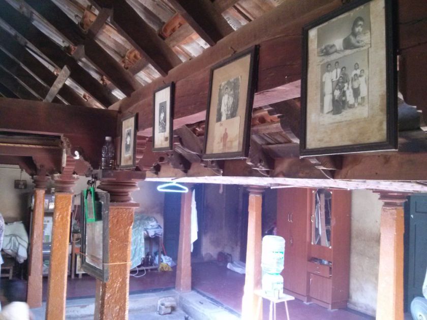 Pictures of all relatives in Malaysia hung around the main areas inside the Alangudi house. My parents' wedding picture second from right. — Picture by Praba Ganesan