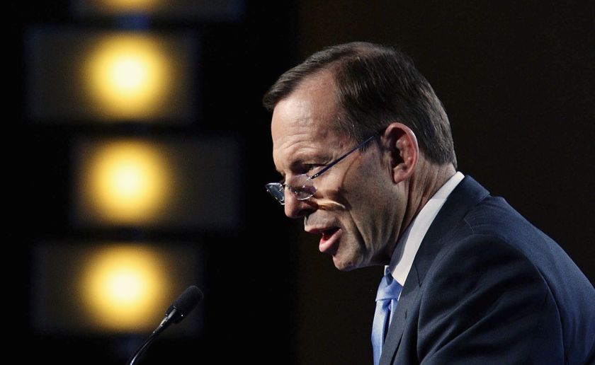 Australian Prime Minister Tony Abbott delivers his keynote speech during the B20 Summit in Sydney, July 17, 2014. u00e2u20acu201d Reuters pic