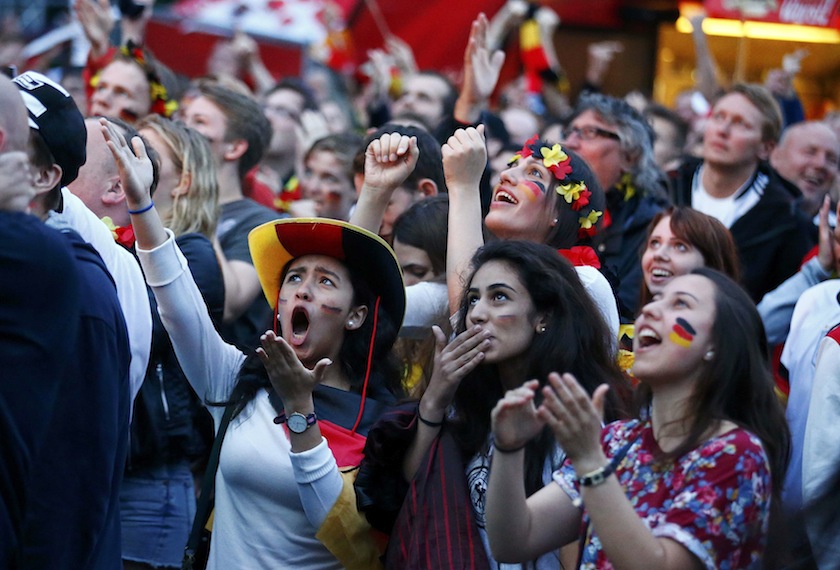 Fans of Germany react as they watch the 2014 World Cup final between Germany and Argentina in Brazil at a public screening of the match in Berlin July 14, 2014.u00c2u00a0u00e2u20acu201du00c2u00a0Reuters pic