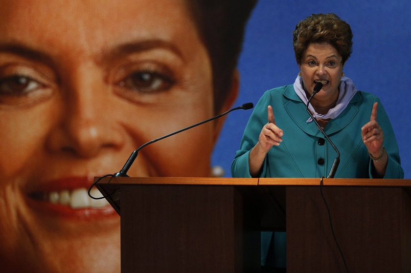 Brazilu00e2u20acu02dcs President Dilma Rousseff speaks during a meeting with workers of the National Confederation of Agricultural Workers (Contag) in Brasilia August 28, 2014. u00e2u20acu201d Reuters pic