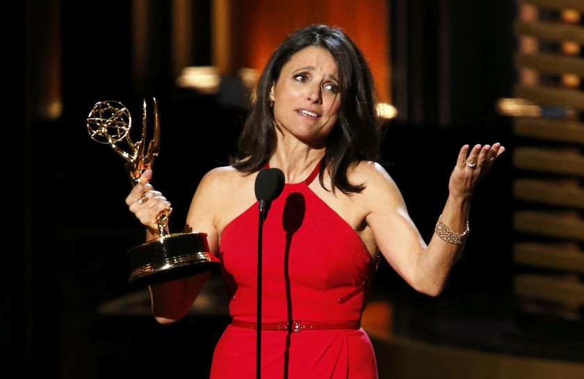 Julia Louis-Dreyfus accepts the award for Outstanding Lead Actress In A Comedy Series for her role in HBO's u00e2u20acu02dcVeepu00e2u20acu2122 onstage during the 66th Primetime Emmy Awards in Los Angeles, California August 25, 2014. u00e2u20acu201d Reuters pic