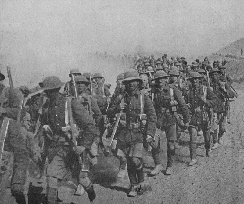World War I British troops on the march in Mesopotamia, 1917. wikipedia