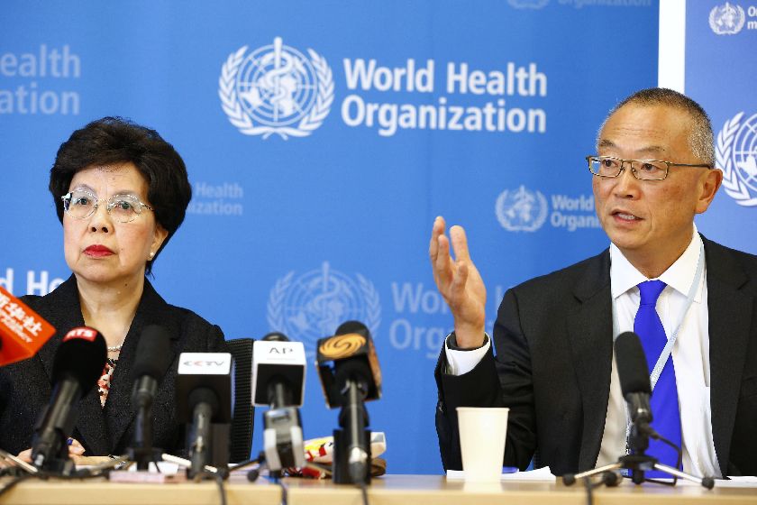 World Health Organization (WHO) Director-General Margaret Chan and assistant director general for health security Keiji Fukuda addresses the media in Geneva August 8, 2014, declaring Ebola a global emergency Reuters