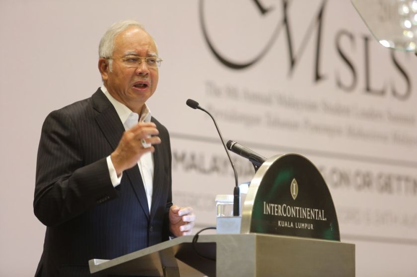Malaysia Prime Minister Datuk Seri Najib Tun Razak arrives for the 8th Malaysian Student Leaders Summit at the Intercontinental Hotel, Jalan Ampang, August 24, 2014. u00e2u20acu201d Picture by Choo Choy May