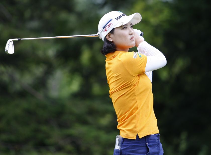 Ryu hits her tee shot on the eighth hole during the final round of the Canadian Pacific Women's Open golf tournament. u00e2u20acu201d Reuters pic
