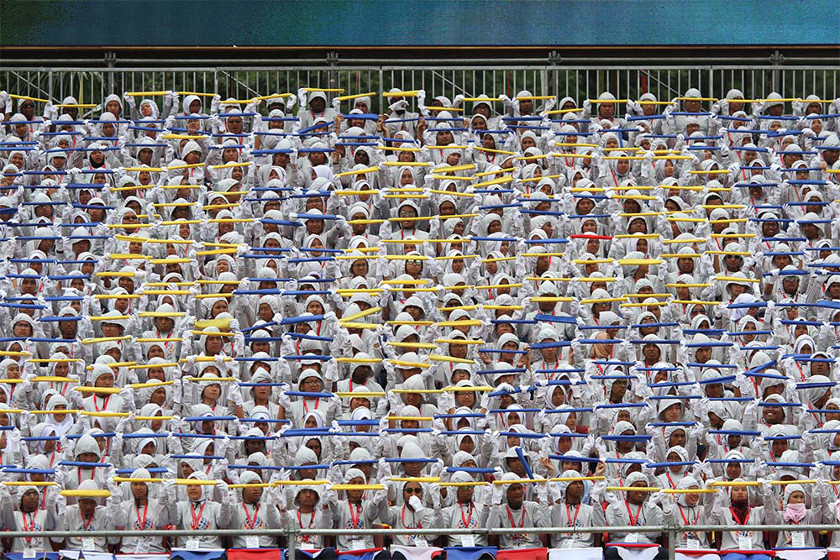 Students from schools around the Klang Valley take part in the rehearsal for Merdeka Day celebrations at Dataran Merdeka, Kuala Lumpur, on August 28, 2014. u00e2u20acu201d Picture by Yusof Mat Isa