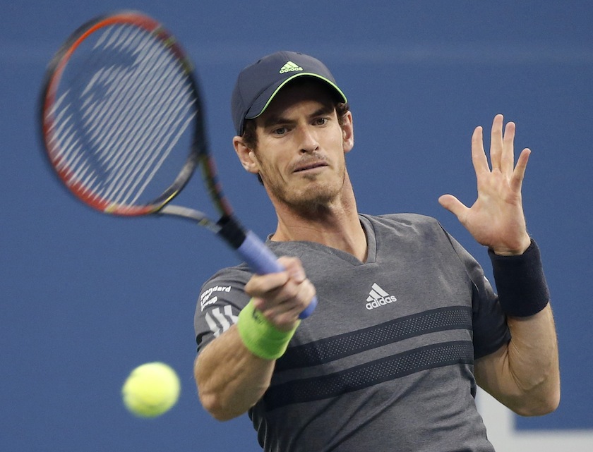Andy Murray of Britain returns a volley to Matthias Bachinger of Germany during their menu00e2u20acu2122s singles match at the US Open in New York, August 28, 2014. u00e2u20acu201d Reuters pic