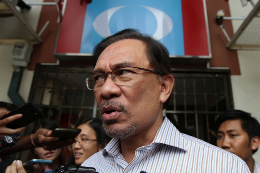 Opposition leader, Datuk Seri Anwar Ibrahim is seen at the PKR HQ in Merchant Square, August 8, 2014. u00e2u20acu201d Picture by Yusof Mat Isa
