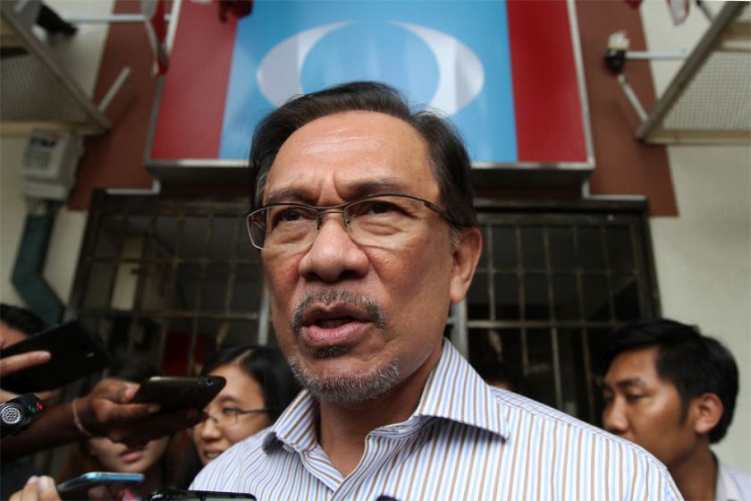 Opposition leader, Datuk Seri Anwar Ibrahim is seen at the PKR HQ in Merchant Square, August 8, 2014. u00e2u20acu201d Picture by Yusof Mat Isa