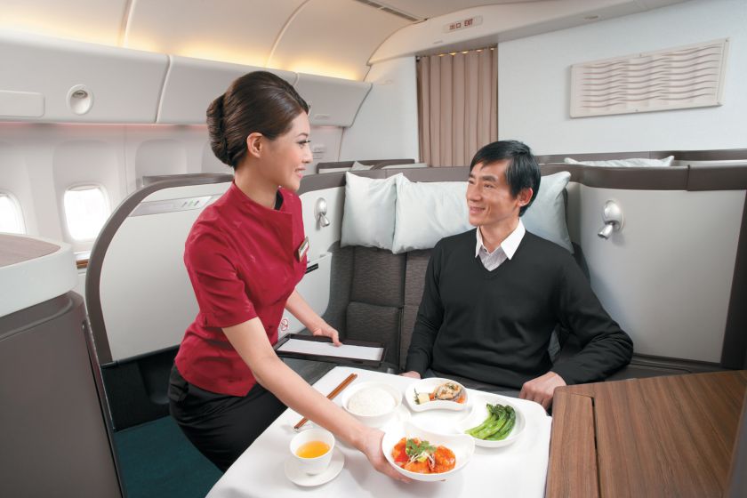 Cathay Pacific has invited chefs from the Mandarin Oriental hotel to create its latest in-flight menus. u00e2u20acu201d AFP Relaxnews pic