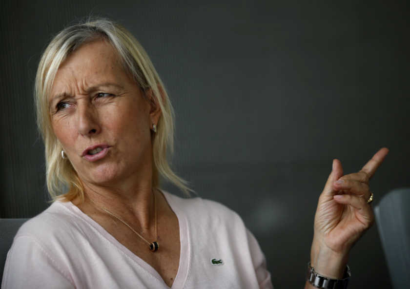 Tennis legend Martina Navratilova speaks as she meets the media in Singapore. u00e2u20acu201d Reuters pic