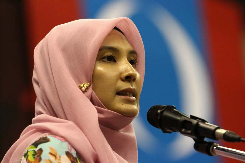 Nurul Izzah Anwar speaks at the 2014 PKR Congress in Shah Alam, August 24, 2014. u00e2u20acu2022 Picture by Yusof Mat Isa nn