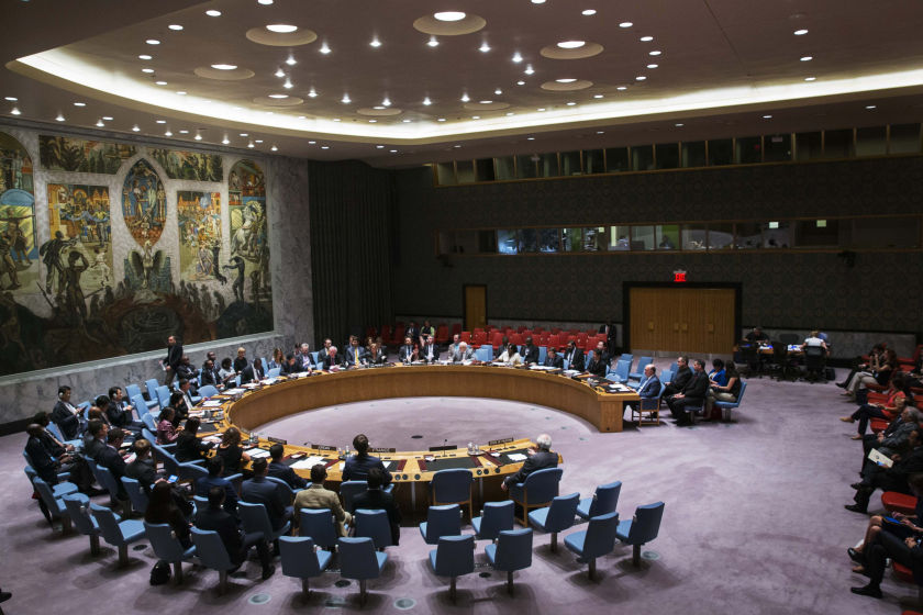 The UN Security Council in session in New York on July 28, 2014. The Globe is  playing Shakespeare's 'Hamlet' just down the hall. u00e2u20acu201d Reuters pic 