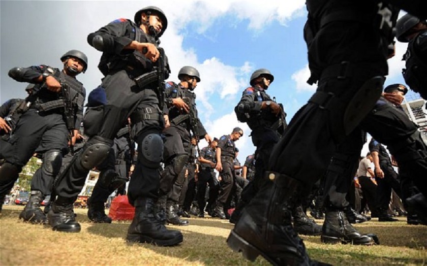 Indonesian police gather ahead of the 10th anniversary of the attack in Denpasar on the Indonesian resort island of Bali. u00e2u20acu201d AFP pic