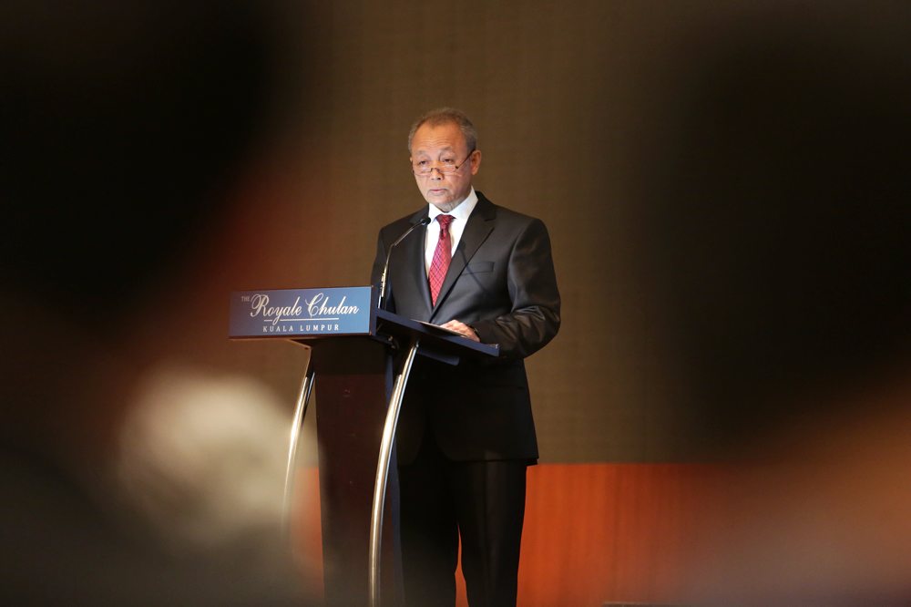 Chief Justice Tun Arifin Zakaria delivers his opening speech for the  International Malaysian Law Conference in Kuala Lumpur, September 24, 2014. u00e2u20acu201d Picture by  Choo Choy May