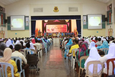 Picture showing the school hall of a MRSM college. — Facebook pic