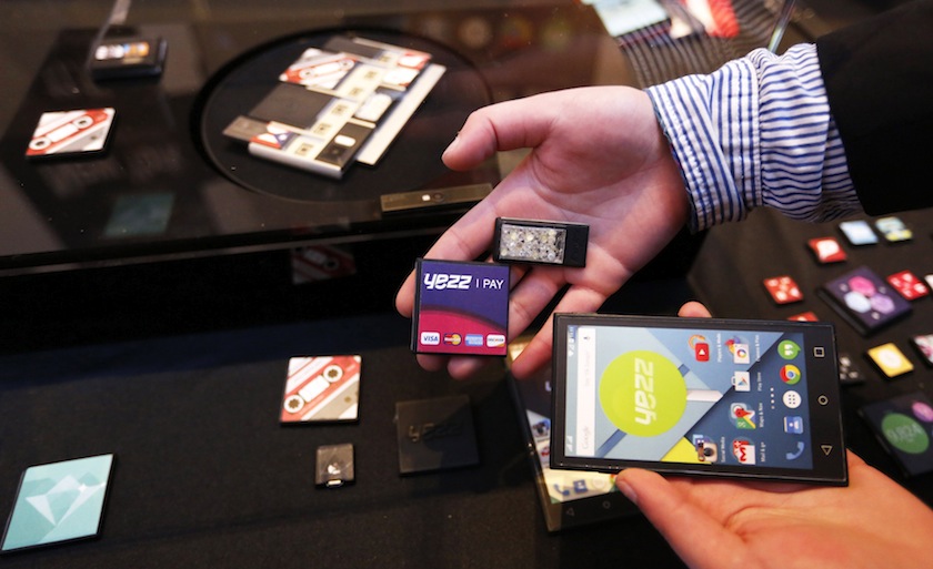 Prototype modular parts created by Yezz Mobile for Project Ara, Google's modular smartphone project, are shown during the Mobile World Congress in Barcelona March 1, 2015. u00e2u20acu201du00c2u00a0Reuters pic