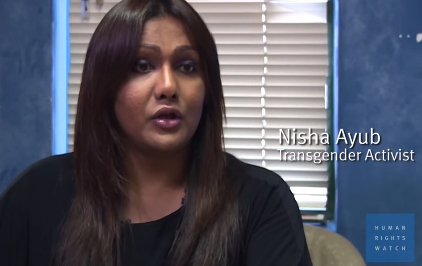 VIdeograb shows transgender activist Nisha Ayub. u00e2u20acu201d YouTube pic